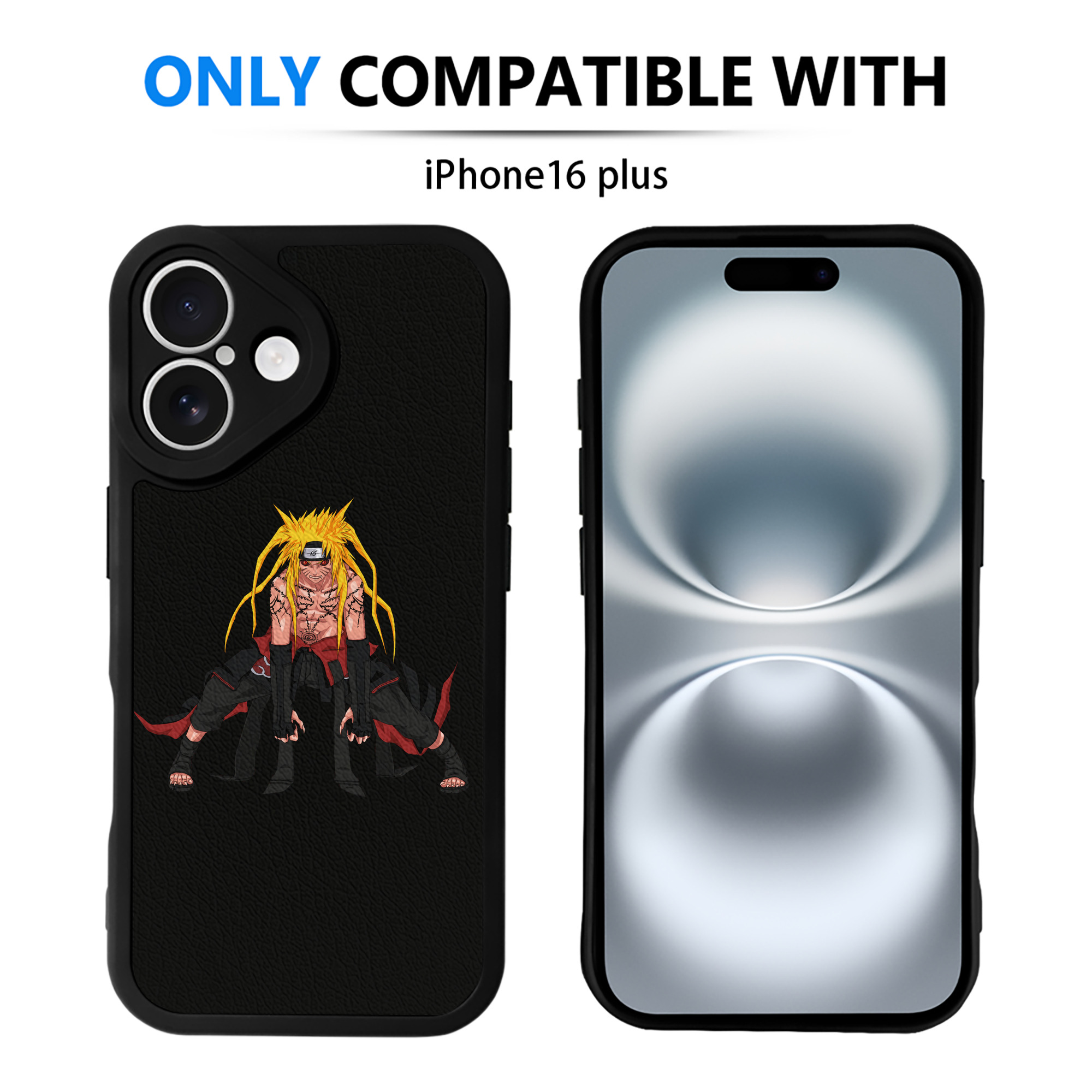 （画像用） NARUTO -ナルト- うずまき ナルト Uzumaki Naruto 【iPhone 16シリーズ対応】シリコンスマホケース（レザー調） 材質：シリコン